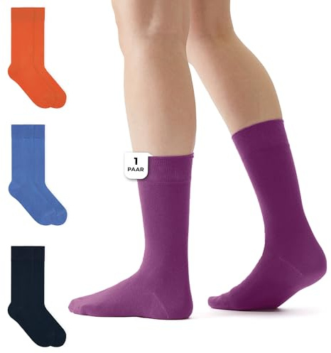 von Jungfeld - 1 Paar Herren Socken aus Bio-Baumwolle - Strumpf Herrensocken Gr. 42-44 magenta