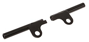 Set: Blinkleuchtenträger vorn links + rechts, schwarz, Ø10mm - für MZ ETZ