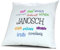 digital print Kopfkissen mit Namen Janosch - Motiv Positive Eigenschaften, 40 cm, 100% Baumwolle, Kuschelkissen, Liebeskissen, Namenskissen, Geschenkidee, Deko