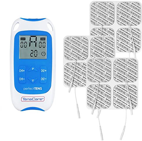 TensCare Perfect TENS + 12 E-CM5050V - Clinically Proven TENS device. Perfect for Pain Management of Acute and Chronic Pains. Can be Used at Home or on the Go
