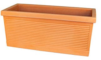 Teraplast Cassetta Millerighe 80cm Fioriera, Plastica 100%, Terracotta, 80 cm
