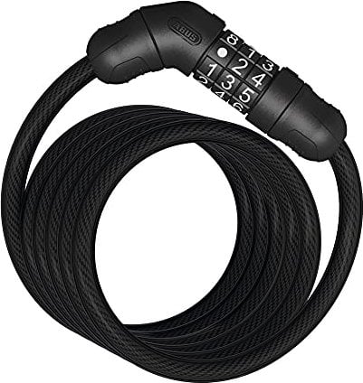 ABUS Spiralkabelschloss Star 4508C/150 - Zahlenschloss aus 8 mm starkem Spiralkabel Sicherheitslevel 2 - Schwarz