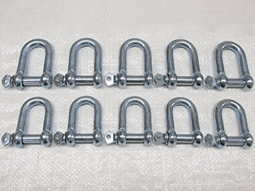 x10 8MM Galvanised Steel Commercial Dee Shackles