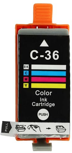vhbw Tintenpatrone Mehrfarbig kompatibel mit Canon Pixma IP100v, IP110, IP100P, ip100 Drucker (kompatibel, 13ml) - Ersatz für Canon CLI-36, CLI-36C