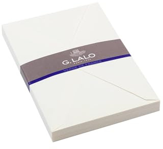 G.Lalo 20800L Umschläge Vergé de France gefüttert (perfekt für Ihre Einladungen, C5, 16,2 x 22,9 cm, 25 Umschläge) weiß