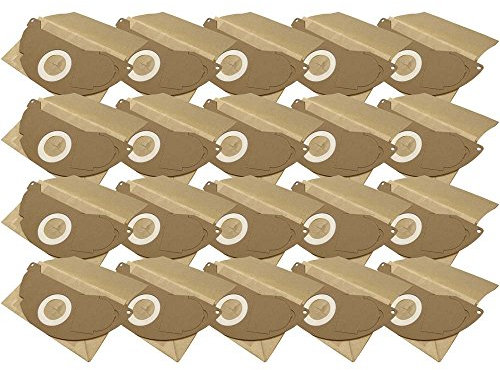 20 Industrie- Baustellen- Gewerbe- Heavy Papier Staubsaugerbeutel kompatibel für Kärcher 69043220, 6.904-322