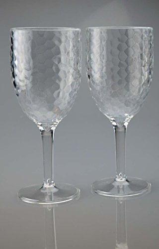 Bello Plastic Wine Goblet Dimple Glasses by Bell'O