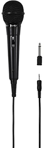 Hama 46020 - Micrófono dinámico (Conector Mini Jack a Jack), Color Negro