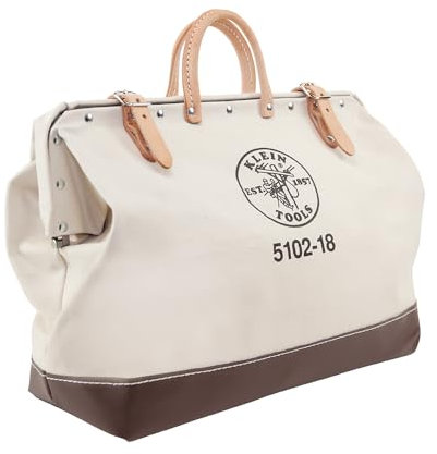 Klein Tools robuste Werkzeugtasche 5102-18, Mehrzwecktasche mit breiter Klappöffnung und Ledergriffen, 45,7 cm