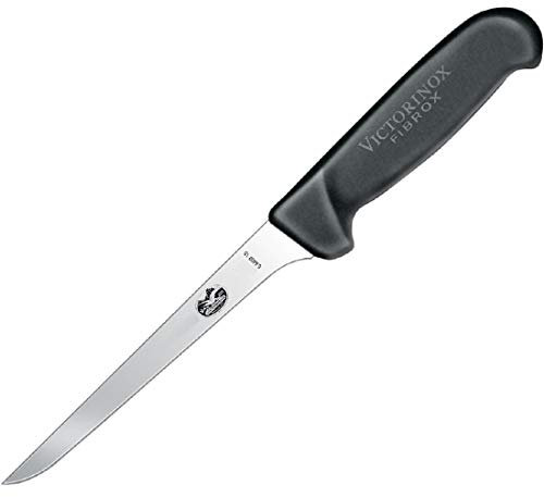 Victorinox Fibrox 5.6403.12 Couteau de Cuisine, Couteau à Désosser, Noir, 12 Cm