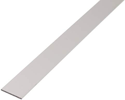 Alberts 473013 Profilé plein plat | aluminium, anodisé, couleur argent | 1000 x 15 x 2 mm
