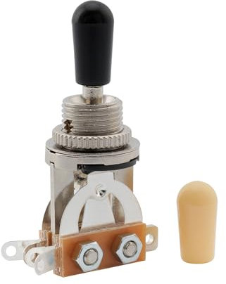 Musiclily Metrisch 3-Wege Tonabnehmer Schalter Kippschalter für Les Paul Style E-Gitarre, Schwarzer Knopf