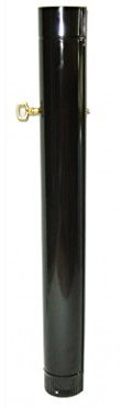 Wolfpack 22011005 Tubo Estufa Negro Vitrificado de 100 mm. Con Llave de 1 m.