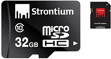 Strontium SR32GTFC6A 32GB microSDHC Speicherkarte mit SD Karte Adapter