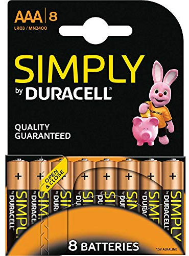 DURACELL Simply MN2400 Micro AAA LR03 Batterie da 8 pezzi