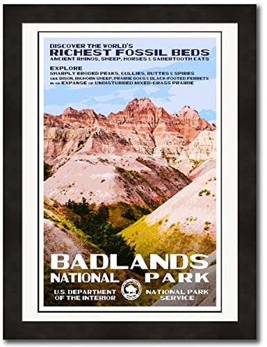 Badlands National Park Poster – Originaldesign – 33 x 48,3 cm von Rob Decker – WPA Stil