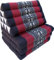 GURU SHOP Thaikissen, Dreieckskissen, Kapok, Tagesbett mit 3 Auflagen - Schwarz/rot, 30x50x160 cm, Asiatisches Sitzkissen, Liegematte, Thaimatte