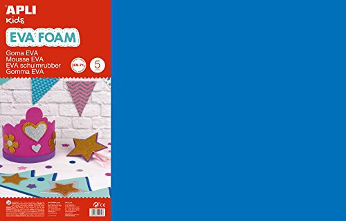 APLI Kids 12763 - Goma EVA azul 600 x 400 mm 5 hojas