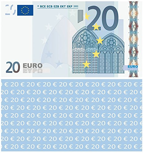LYSCO® 20 Euro Spielgeld - verkleinert auf 75% des Originals, 100 Stück