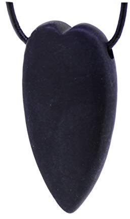 Budawi® Onyx Herz Anhänger Kettenanhänger mit Lederband