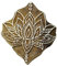 Holz-Textilstempel, Form: indischer Lotus, dekorativer Maler-Stempel, holz, braun, 3.5 x 3.2 Inches