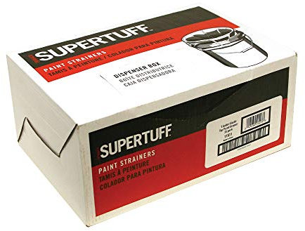 Trimaco 11511/25 Elastic Top Paint Strainer, 1 Gal, Nylon, White, 1 Gallon/ 25-Pack Dispenser Box