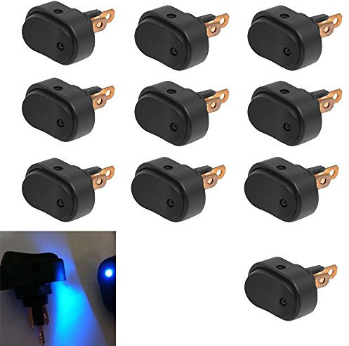Mintice™ 10 X 12V 30A Auto KFZ Schalter Blaue LED Licht EIN/AUS Wippenschalter Kippschalter 3-polig