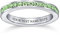 Personalisierter Limonengrüner Stapelbarer Cz Kanal Set Ewigkeitsring Simuliertes Peridot Sterlingsilber Individuell Graviert