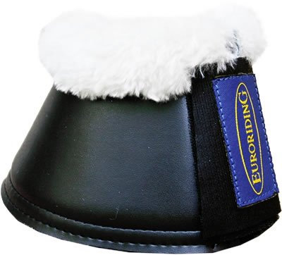 Euroriding Hufglocken Neopren Kunstfell Farbe Schwarz, Größe L