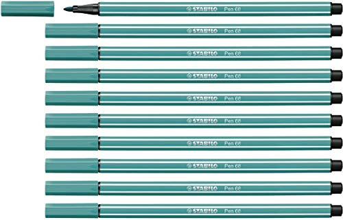 STABILO - Premium-Filzstift - Pen 68-10er Pack - türkisblau