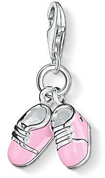 THOMAS SABO Damen Charm-Anhänger Rosa Babyschuhe 925 Sterlingsilber 0820-007-9