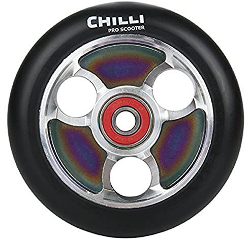 Chilli Parabol Alloy Core 100mm 88A Stunt-Scooter Wheel + Abec 9 Lager Core Rainbow / Pu Black