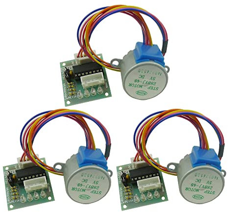 Aihasd 3 Stück DC 5V Stepper Motor Schrittmotor 28BYJ-48 ULN2003 + 3 Stück ULN2003 Treiberplatine für Arduino