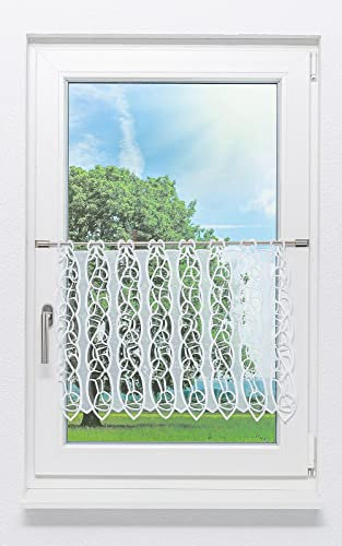 Plauener Spitze Scheibengardine Loop (Bx H) 121,5cm * 47cm weiß/Weiß