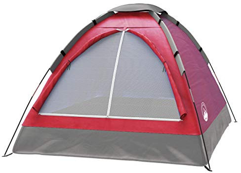 Wakeman Erwachsene, Uni Outdoors Camping Tent with Rain Fly and Carrying Bag Outdoor-Campingzelt mit Regenfliege und Tragetasche, rot, Für 2 Personen