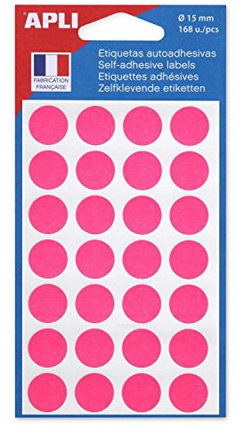 Apli 111848 - Pochette de 168 pastilles roses Ø 15 mm
