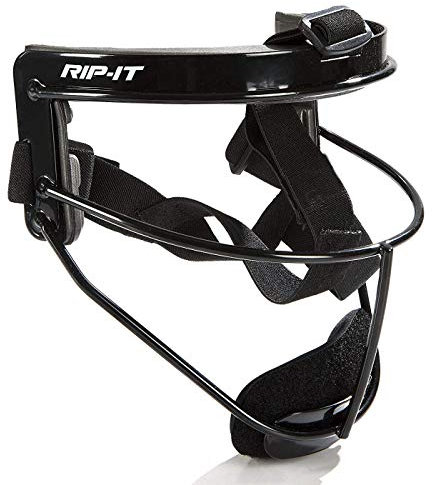 RIP-IT Original Defense Softball-Gesichtsmaske, leicht, schützende Softball-Feldermaske, Erwachsene, Schwarz