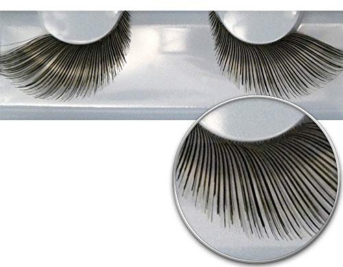 Grimas professionelle Fashionwimpern, Nummer 254 - Schwarz/hellblond gewellt Zebra-Design | Hochwertige Phantasiewimpern in besonderem Design für Karneval, Theater, Halloween und mehr