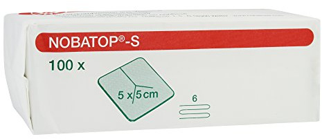 NOBATOP-S Schlitzkompresse unsteril 100 Stück, Größen:5 x 5 cm