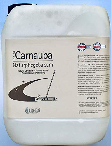 Ha-Ra Carnauba Naturpflegebalsam Kanister 5 Liter I Boden-Versiegelung I Reinigung & Pflege für Holz & Naturstein-Oberflächen I Naturstein- & Holzwachs farblos I Möbel-Wachs