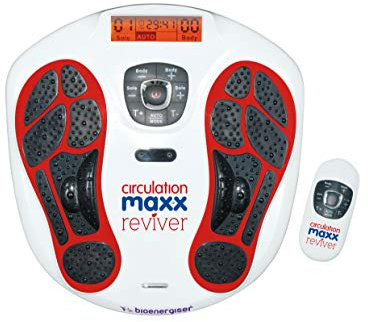 Circulation Maxx Ultra Reviver - Aparato de masaje de corriente irritante I tratamiento de micro-irritación para pies y cuerpo I 2 canales – 99 niveles – Mando a distancia I Dispositivo de electroestimulación BioEnergiser