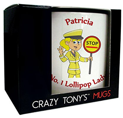 CRAZY TONY'S Number One Lollipop Lady Personalised Mug Gran Mum Lollipop Woman Birthday Gift
