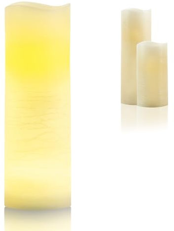 Flower Power LED Kerze, Creme, 10x30