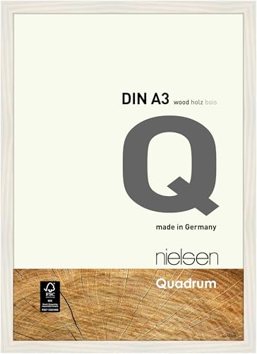 nielsen Holz Bilderrahmen Quadrum, 29,7 x 42 cm (A3), milchig | Holz Posterrahmen im Hoch- & Querformat zum Aufhängen milchig matt Echtglas