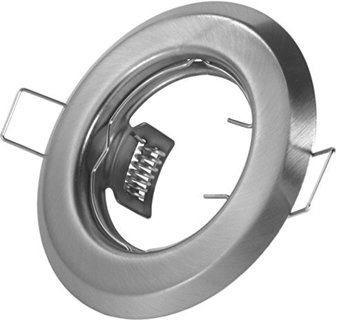 Einbaustrahler - Farbe: Edelstahl gebürstet - Material: Stahlblech - Lochausschnitt: 55mm - Außendurchmesser: 85mm - Für 50mm Leuchtmittel - Set mit 12V und 230V Fassung
