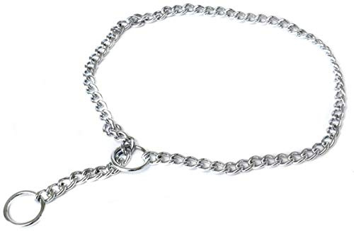 Ancol Medium Choke Chains, 22-inch | Corrects behavioural issues and stops pulling by safely redirecting attention; creates a p-shape loop for secure fitting.