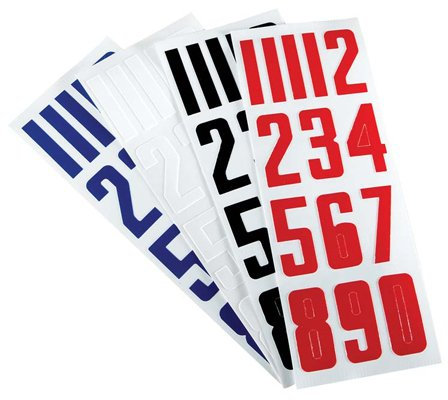 Bauer Helmnummern Set - (Nr. 0 - 9) - Einzel Set , Farbe:blau