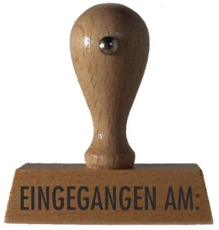 Lagerstempel EINGEGANGEN AM: vom Kaufhaus2010