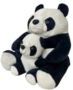 Adorable Black and White Panda Doorstop with Baby ~ Decorative Panda Door Stop