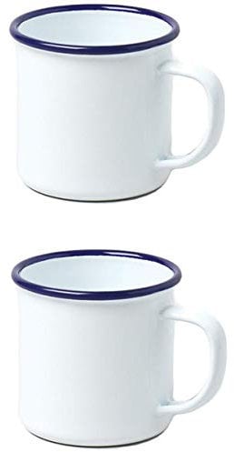 2 X Falcon Enamel 8cm Mug White